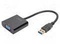Adapter; USB A plug,VGA female; USB 3.2; Support: Full HD 1080p DIGITUS DA-70840