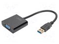 Adapter; USB A plug,VGA female; USB 3.2; Full HD 1080p; 150mm DIGITUS DA-70840