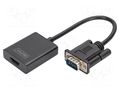 Converter; HDMI socket,Jack 3.5mm socket,VGA male; 0.15m; black DIGITUS DA-70473