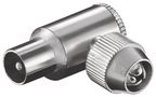 Coaxial Right-Angle Plug with Screw Fixing - screwable metal coaxial plug 11487