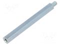 Screwed spacer sleeve; 70mm; hexagonal; steel ALUTRONIC DI647/70