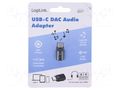 USB to JACK adapter; USB 2.0; black; ABS LOGILINK UA0424