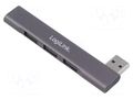 Hub USB; USB A socket x4,USB A plug; USB 2.0,USB 3.2; PnP; grey LOGILINK UA0436