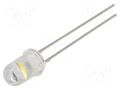 LED; white warm; 5mm; 60°; Front: convex; 11.5÷12VDC; No.of term: 2 OPTOSUPPLY OSM5CV5B61A