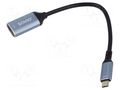 Adapter; HDMI socket,USB C plug; Support: 4K,UHD 2160p; 0.15m SAVIO SAVAK-78