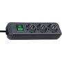 3-way grounded power strip Black TYPE F 1152300015 4007123249336