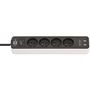 Ecolor power strip with USB 4-way white/black 1.50 m H05VVF3G1.5 TYPE E 1153244026 4007123656622