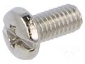 Screw; M3x6; Head: cheese head; Phillips,slotted; brass; nickel KEYSTONE KEYS7689-1