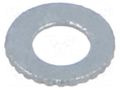 Washer; internally serrated; M3; D=6mm; h=0.9mm; spring steel BOSSARD B3/BN80598