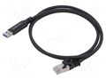 Cable; USB 3.0; RJ45 plug,USB A plug; nickel plated; 15m; black LOGILINK CU0407