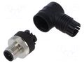 Connector: M12; plug; male; 4A; 125V; PIN: 4; IP67; angled; for cable LUTRONIC 1255-04-T9CR