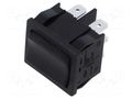 ROCKER; DPDT; Pos: 3; (ON)-OFF-(ON); 6A/250VAC; black; IP40; none Marquardt 1809.1302
