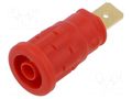 Connector: 4mm banana; socket; 32A; 1kV; red; gold-plated; 33mm HIRSCHMANN T&M SEP2620F6.3RT