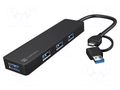 Hub USB; USB A socket x4,USB A plug,USB C socket,USB C plug NATEC NHU-2023