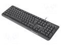 Keyboard; black; USB A; wired,slim,US layout; Len: 1.8m NATEC NKL-0967