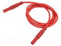 Test lead; 32A; banana plug 4mm,both sides; insulated; Len: 1m HIRSCHMANN T&M MLSGG100/2.5RT
