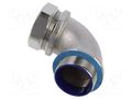 90° angled connector; Thread: metric,non-swivel,outside; brass HELLERMANNTYTON LTS50-90FMC-M5