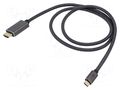 Cable; HDMI plug,USB C plug; textile; HDCP 2.2,HDMI 2.0,USB 3.1 Goobay GOOBAY-75700