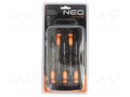 Kit: screwdrivers; Phillips,slot; Features: ergonomic handle NEO TOOLS NEO-04-224