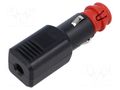 Cigarette lighter plug; screw terminal; Sup.volt: 12÷24VDC; 15A PRO CAR PROCAR-67774015