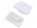 Cap for LED profiles; white; 20pcs; ABS; GEN2,with hole; UNI12 TOPMET TOP.A1890001