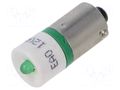 LED lamp; green; BA9S; 12VDC; 12VAC; No.of diodes: 1; OptoHiT EAO 10-2509.1145