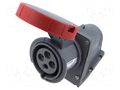 Connector: AC supply 3-phase; socket; female; PIN: 4; 30A; 415V AMPHENOL 2CMA101244R1000