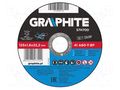 Cutting wheel; Ø: 125mm; Disc thick: 1.6mm; aluminium,metal,steel GRAPHITE 57H700
