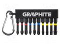 Kit: screwdriver bits; hex key,Phillips,Pozidriv®,Torx®; 50mm GRAPHITE 56H562