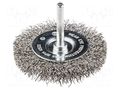 Wheel brush; 50mm; Ø: 6.25mm; steel,acid resistant steel GRAPHITE 57H601