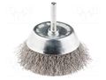 Cup brush; 75mm; Ø: 6.25mm; steel,acid resistant steel GRAPHITE 57H600