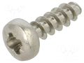 Screw; 2.5x8; Head: cheese head; Pozidriv; PZ1; A2 stainless steel BOSSARD B2.5X8/BN82429
