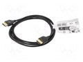 Cable; HDMI plug,both sides; HDCP 2.2,HDMI 2.0,slim; 2m; black Goobay GOOBAY-75294