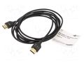 Cable; HDMI plug,both sides; HDCP 2.2,HDMI 2.0,slim; 3m; black Goobay GOOBAY-75295