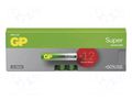 Battery: alkaline; AAA,R3; 1.5V; non-rechargeable; Ø10.5x44.5mm GP BAT-LR03X12SUPERGP