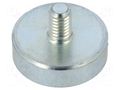 Magnet: permanent; hard ferrite; 18N; Ø: 16mm; H: 4.5mm; steel; steel ELESA+GANTER GN50.3-HF-16-M4