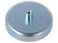 Magnet: permanent; hard ferrite; 220N; Ø: 50mm; H: 18.5mm; steel ELESA+GANTER GN50.2-HF-50-10-M4