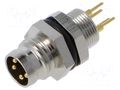 Connector: M8; socket; male; 48V; 4A; PIN: 4; IP67; THT; 0.34mm2 LUTRONIC 0830-04-T8CP