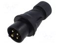 Connector: AC supply 3-phase; plug; male; 16A; 415VAC; 415V; IP&S AMPHENOL 2CMA103584R1000