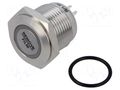 Switch: vandal resistant; Pos: 2; IP65; Illumin: LED,ring; 2x0.5mm E-SWITCH PV6F2PXSS-3R1