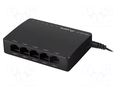 Switch Ethernet; RJ45 socket x5; PnP,LED status indicator LANBERG DSP2-1005-12V