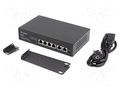 Switch Ethernet; IEC C14,RJ45 socket x6; Fast Ethernet; black LANBERG RSFE-4P-2FE-60