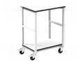 Trolley; ESD; W: 700mm; D: 500mm; steel; light grey; 10kΩ÷100MΩ RT WORK ESD-CART03
