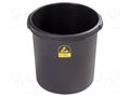 Waste bin; ESD; H: 320mm; Ø: 310mm; 18l; Features: conductive; PP ELME E-BASKET