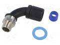 90° angled connector; nickel-plated brass,polyamide; HelaGuard HELLERMANNTYTON HGL13-90M-M16-PA66