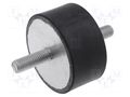 Vibration damper; M10; Ø: 50mm; rubber; L: 50mm; Thread len: 28mm ELESA+GANTER DVA1-50-50-M10