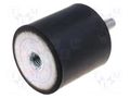 Vibration damper; M12; Ø: 75mm; rubber; L: 55mm; Thread len: 37mm ELESA+GANTER DVA2-75-55-M12