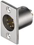 Microphone Chassis Male Socket, XLR male (5-pin), 5 Pin - with gold plated contacts 11966