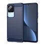 Carbon Case for Xiaomi Poco F4 5G flexible silicone carbon cover blue, Hurtel 5907769349720