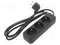 Extension lead; 3x1mm2; Sockets: 3; rubber; black; 1.5m; 10A LANBERG PS0-03E-0150-BK